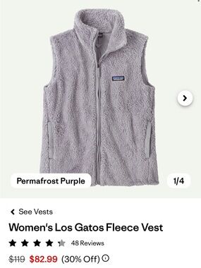 Patagonia Permafrost Purple Sherpa Fleece Vest